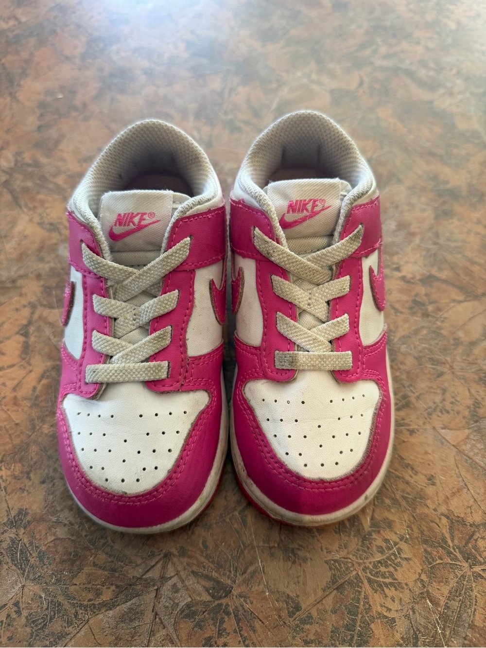Nike Kids Pink and White Low-Top Sneakers — Girls' Casual Trainers